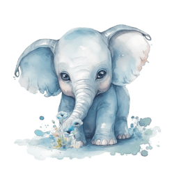 watercolor 1 baby elephant png sublimation no 13