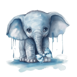 watercolor 1 baby elephant png sublimation no 14