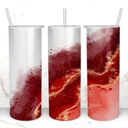 red alcohol ink 20oz skinny tumbler png