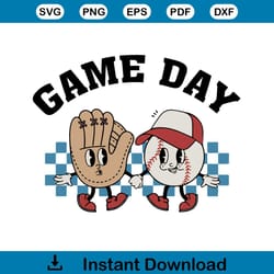 funny sport game day retro baseball svg file for cricut