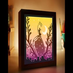 catch the stars 3d paper lightbo, shadow box template, paper cutting template, light box svg files, 3d papercut lightbo