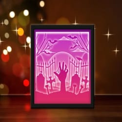 halloween light box sublimation, shadow box template, paper cutting template, light box svg files