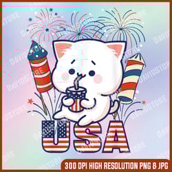 4th of july independence day usa american funny kawaii cat 4th of july, memorial day, american flag, independence day