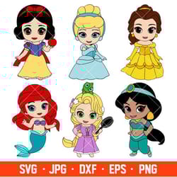 disney baby princess bundle svg, baby princess svg, disney princess characters svg, disney princess svg, - digital file