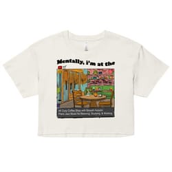 4k coffee shop womens crop top