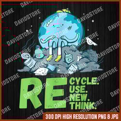 recycle reuse renew rethink png, crisis environmental activism png, digital file, png high quality, sublimation