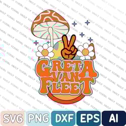 greta van fleet merch, 2023 tour svg, groovy greta van fleet floral svg, retro greta van fleet svg,
