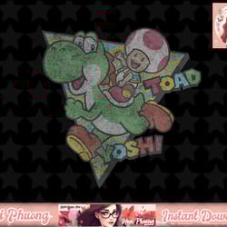 super mario toad & yoshi portrait png sublimation design, digital design