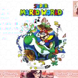 super mario world yoshi & mario around the world png sublimation design, digital design