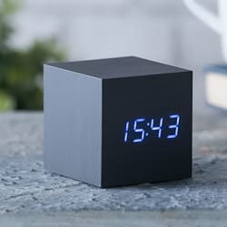 real led wooden cube clock with vintage charm and modern functionality for home or office decor