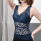 Long Lace Beauty Back Undershirt Royal Blue