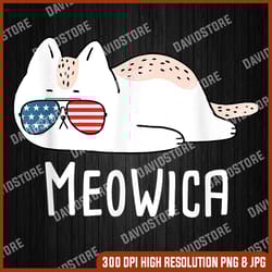 meowica american png, america flag, usa flag cat, 4th of july, patriotic cat, july fourth decor, independence day