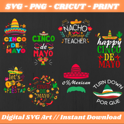 cinco de mayo svg bundle , fiesta svg, mexican hat, sombrero, cinco de mayo png, cinco de mayo shirt