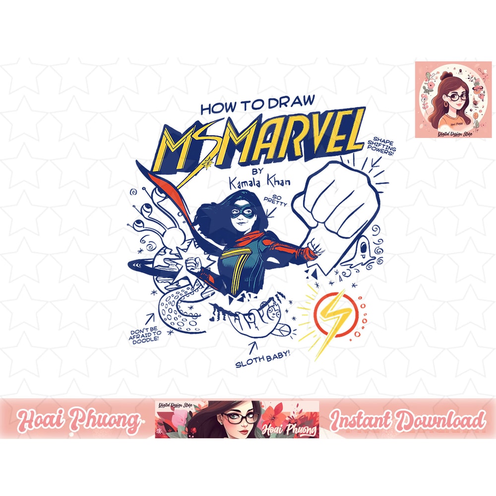 Ms. Marvel How To Draw By Kamala Khan Doodles T-Shirt copy.jpg