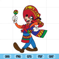 cinco de mayo goofy cutting file printable, cinco de mayo svg, disney svg, goofy svg