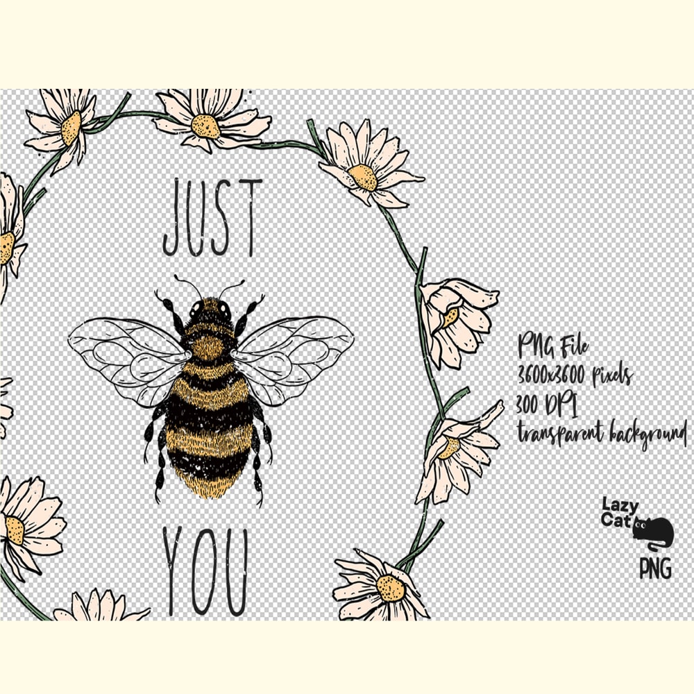 Bee Flower Quote PNG Sublimation_ 0.png