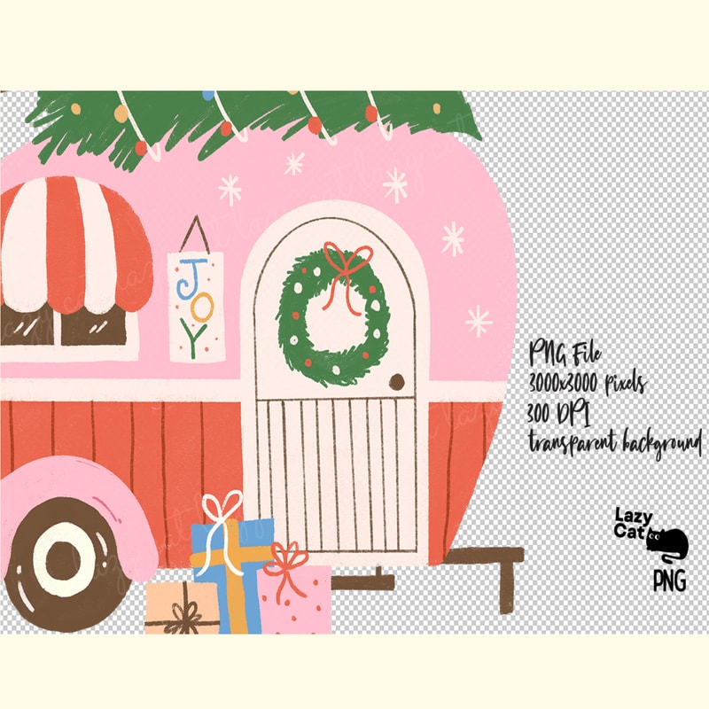 Hand Drawn Christmas Camper PNG_ 0.png
