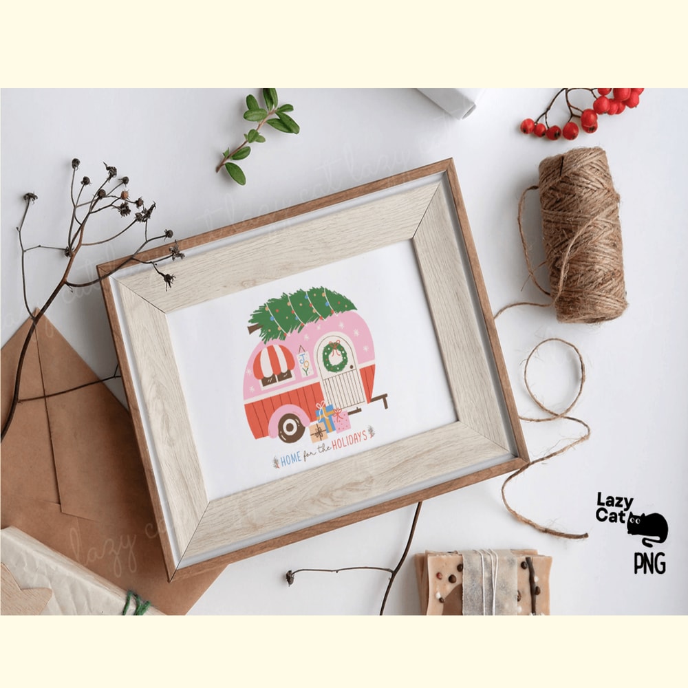 Hand Drawn Christmas Camper PNG_ 4.png