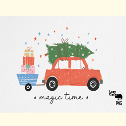 hand drawn christmas car png