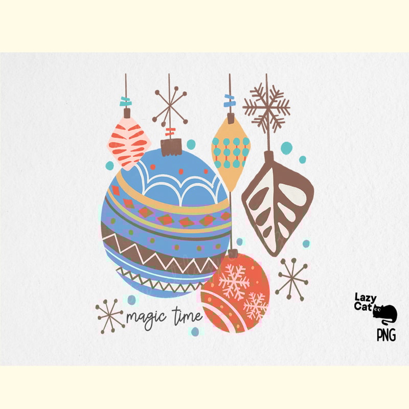 Hand Drawn Winter PNG Balls Magic Time.png