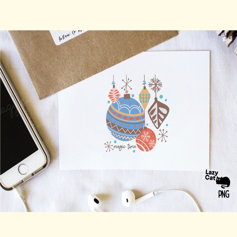Hand Drawn Winter PNG Balls Magic Time_ 1.png