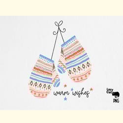 hand drawn winter png mittens