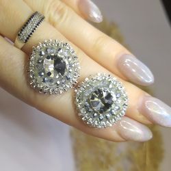 minimalist stud earrings hand made rhinestone drop earrings clear crystal earrings studs bling earrings dangle drop