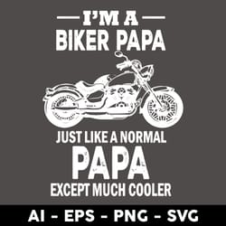 i'm a biker papa just like a normal papa except much cooler svg, father's day svg, png dxf eps file - digital file