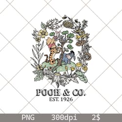 honey pooh & co est 1926 png, winnie the pooh png, pooh floral png, pooh and friends, pooh honey png, pooh and piglet