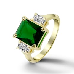 emerald ring - may birthstone - statement ring - gold ring - engagement ring - rectangle ring - cocktail ring