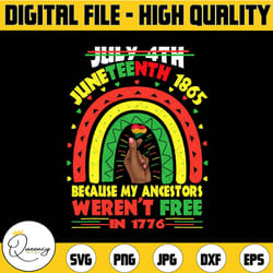 july 4th juneteenth 1865 because my ancestors weren't free in 1776 png, african american png, juneteenth png,juneteenth