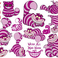 Disney Cheshire Cat svg, Alice in Wonderland svg, Mad Hatter svg png
