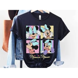 retro pastel color minnie mouse shirt / mickey and friends t-shirt / walt disney world / disneyland family vacation trip