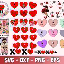 270 file bad bunny valentine svg bundle , valentine day svg bundle