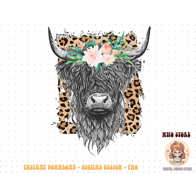 Highland Castle Leopard Flower Cow Western Cowhide Cowgirl Sweatshirt copy.jpg