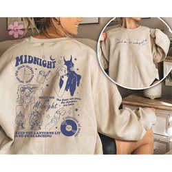 Meet Me At Midnight T-shirt, Swiftie Fangirl Tee, New Taylor Midnights Tshirt, New Album Midnights Stars and Moon, The E
