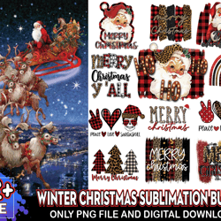 12 files winter christmas sublimation png bundle, christmas png, xmas png, merry christmas png, santa png, christmas cli