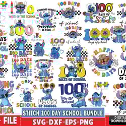 80 file stitch 100 day school bundle svg, 100 day school svg