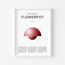 flowerpot by vernon panton, digital poster, midcentury design, printable art, wall decor, art print, downloadable art