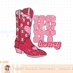 howdy honey cowgirl boot western valentines day retro groovy png