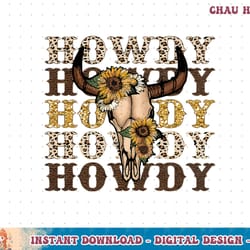 leopard boho bull skull sunflower howdy western country t-shirt copy png