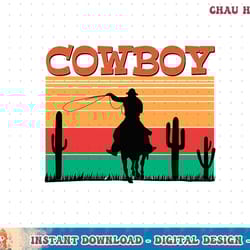 kids western cowboy rodeo horse retro vintage roping cowboy t-shirt copy png