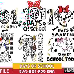 101 days of school dalmatian dog svg, 101 days smarter, 101 days of school svg bundle, digital download