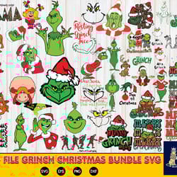 135file grinch christmas bundle svg, digital download