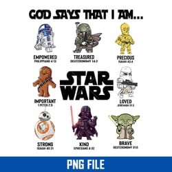 god says that i am star wars png, star wars characters png digital file