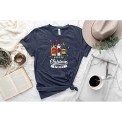 tequila vodka whiskey t-shirt, full of christmas spirit tee, funny christmas shirt, christmas shirt, drinking tshirt,xma