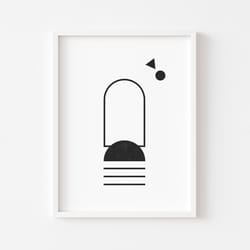 mid century digital poster, abstract modern art print, printable wall art, wall decor, art print, downloadable art