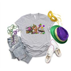 Mardi Gras Alligator Crawfish Shirt,Mardi Gras Carnival Shirt,Flower De Luce Shirt,Fat Tuesday Tee,Vintage Mardi Gras,Ma