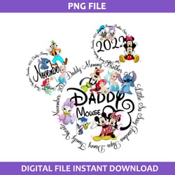 november 2022 daddy mouse png, disney family vacation png, disney png digital file