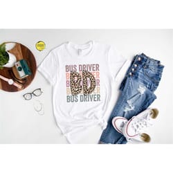 bus driver shirt, gift for bus driver, leopard school bus driver, bus driver gift, school driver gift, school shirts,fav